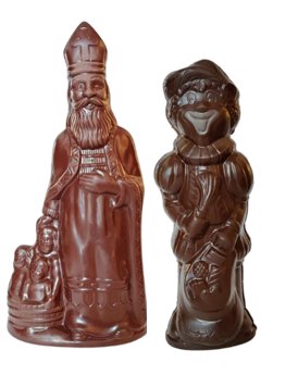 Chocolade Sinterklaas 25cm & Chocolade Zwarte Piet 21cm (fig. 5) - Novoti