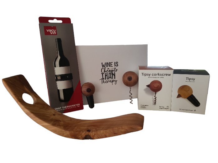 Wijnpakket "Tipsy All The Way" met opdruk "Wine is cheaper than therapy" - Novoti