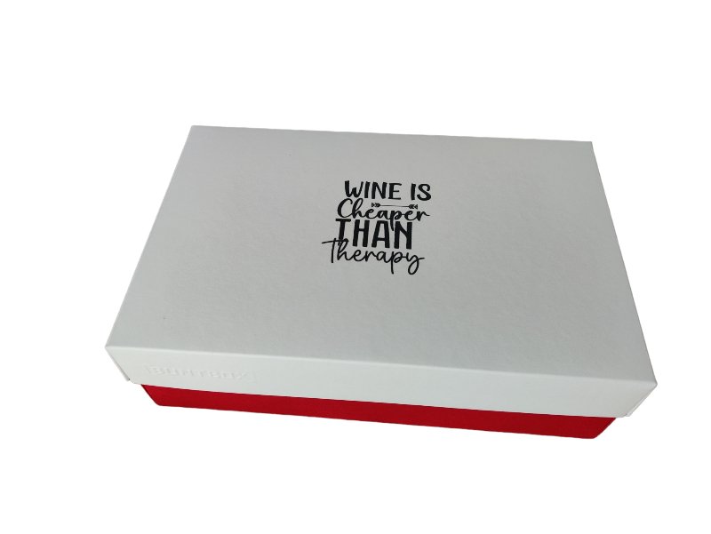 Wijnpakket Tipsy met opdruk "Wine is cheaper than therapy" - Novoti