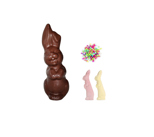 Chocolade Paaspakket mini Flappie & Etna konijn & vuleitjes (pak. 4)