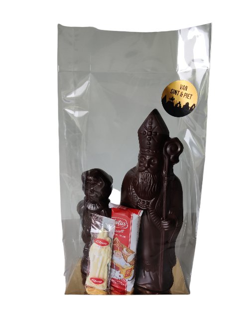 Chocolade Sinterklaas 30cm & Zwarte Piet 21cm (pak. 5) - Novoti