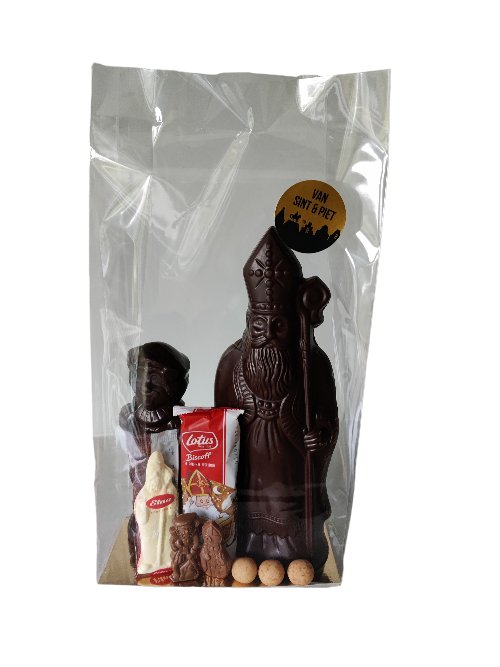 Chocolade Sinterklaas 30cm & Zwarte Piet 21cm (pak. 6) - Novoti