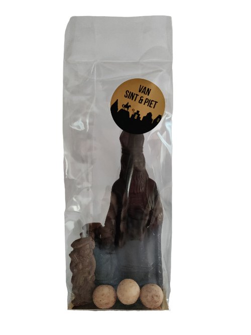 Chocolade Sinterklaas met 3 kinderen 18cm (pak. 2) - Novoti