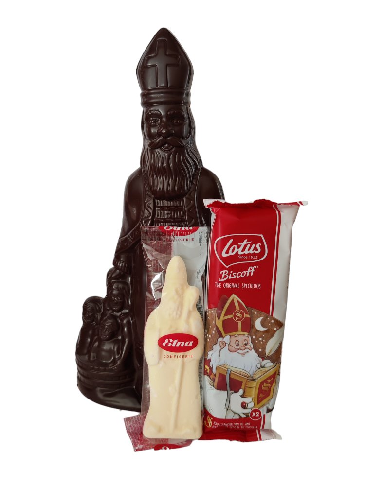 Chocolade Sinterklaas met 3 kinderen 25cm (pak. 3) - Novoti