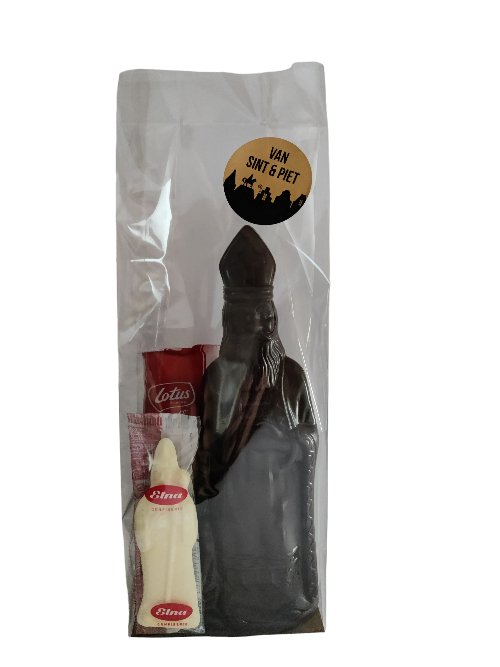 Chocolade Sinterklaas met 3 kinderen 25cm (pak. 3) - Novoti